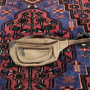 Vintage Brown Leather Belt Bag